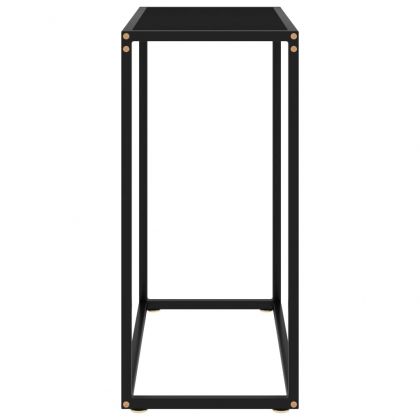 Конзолна маса, черна, 60x35x75 cм, закалено стъкло