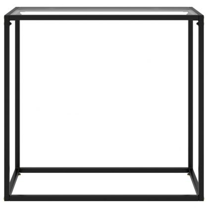 Конзолна маса, прозрачна, 80x35x75 cм, закалено стъкло