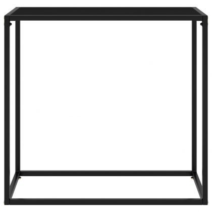 Конзолна маса, черна, 80x35x75 cм, закалено стъкло