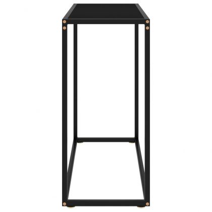 Конзолна маса, черна, 80x35x75 cм, закалено стъкло