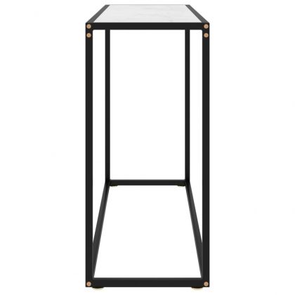 Конзолна маса, бяла, 100x35x75 cм, закалено стъкло