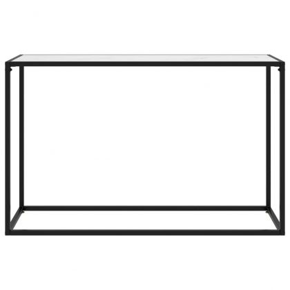 Конзолна маса, бяла, 120x35x75 cм, закалено стъкло