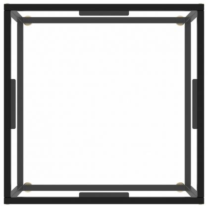 Кафе маса, черна, със закалено стъкло, 60x60x35 см