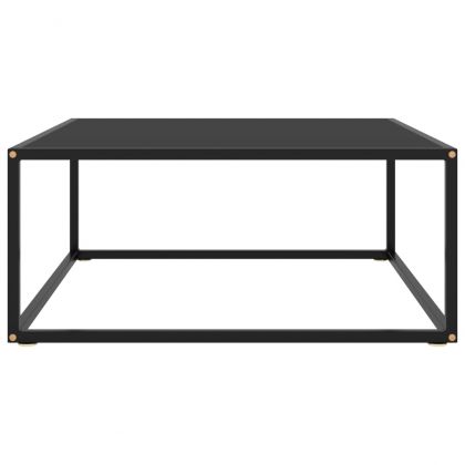 Кафе маса, черна, с черно стъкло, 80x80x35 см