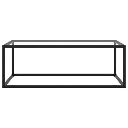 Кафе маса, черна, със закалено стъкло, 100x50x35 см