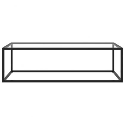 Кафе маса, черна, със закалено стъкло, 120x60x35 см