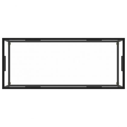 Кафе маса, черна, със закалено стъкло, 120x60x35 см