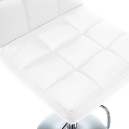 Бар табуретки, 2 бр, бели, изкуствена кожа