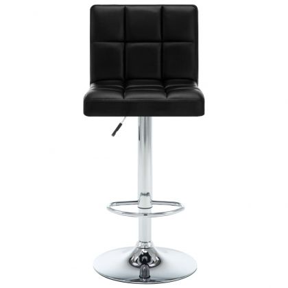 Бар табуретки, 2 бр, черни, изкуствена кожа