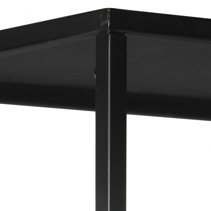 Шкаф за книги, 90x35x180 см, грубо мангово дърво и желязо