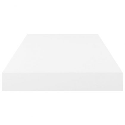 Окачени стенни рафтове, 2 бр, бял гланц, 50x23x3,8 см, МДФ