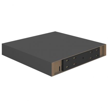 Окачени стенни рафтове, 2 бр, сив гланц, 23x23,5x3,8 см, МДФ