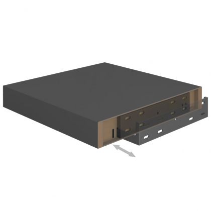 Окачени стенни рафтове, 2 бр, сив гланц, 23x23,5x3,8 см, МДФ