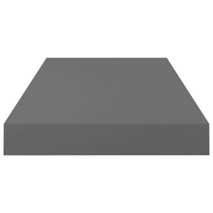 Окачени стенни рафтове, 4 бр, сив гланц, 50x23x3,8 см, МДФ