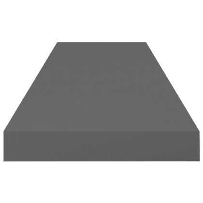 Окачени стенни рафтове, 2 бр, сив гланц, 80x23,5x3,8 см, МДФ