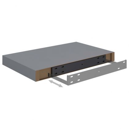 Окачени стенни рафтове, 2 бр, сиви, 40x23x3,8 см, МДФ