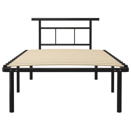 Рамка за легло, черна, метал, 100x200 cм