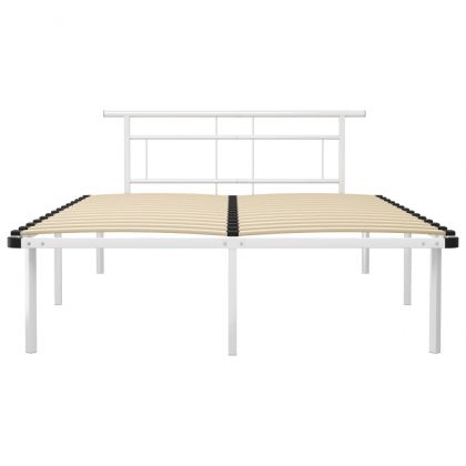 Рамка за легло, бяла, метал, 140x200 cм