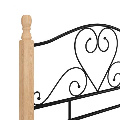 Рамка за легло, черна, метал, 100x200 cм