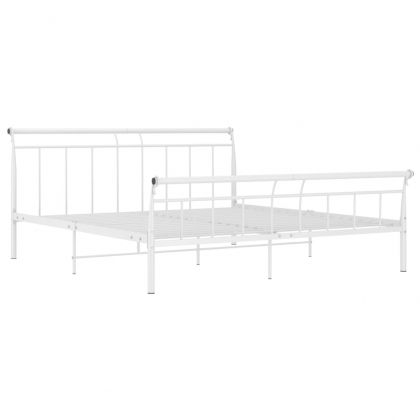 Рамка за легло, бяла, метал, 200x200 cм