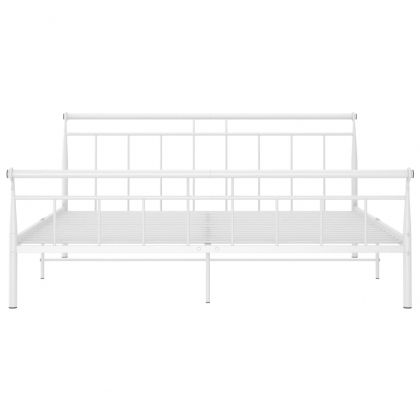 Рамка за легло, бяла, метал, 200x200 cм