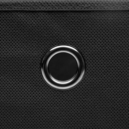 Кутии за съхранение с капаци 10 бр 28x28x28 см черни