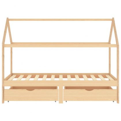 Рамка за детско легло с чекмеджета, бор масив, 90х200 см