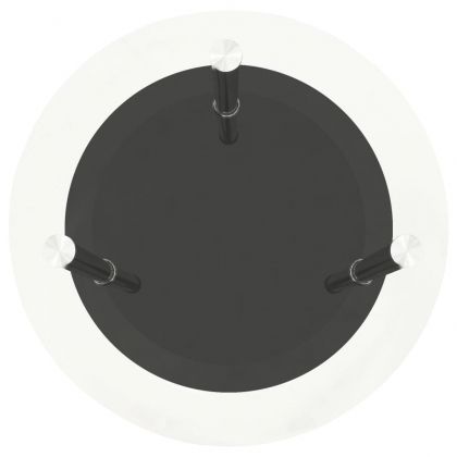 Странична маса 2 рафта прозрачно и черно 38 см закалено стъкло