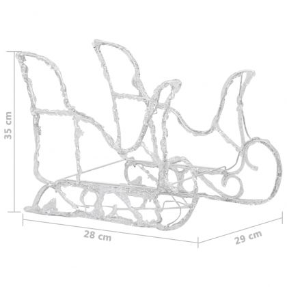 Коледна украса елени с шейна, 160 LED, 130 см, акрил