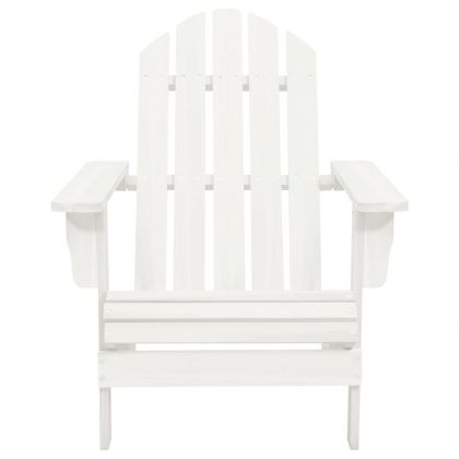 Градински стол "Адирондак" с табуретка и маса, чам масив, бели