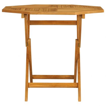 Градински трапезен комплект, 5 части, тиково дърво масив