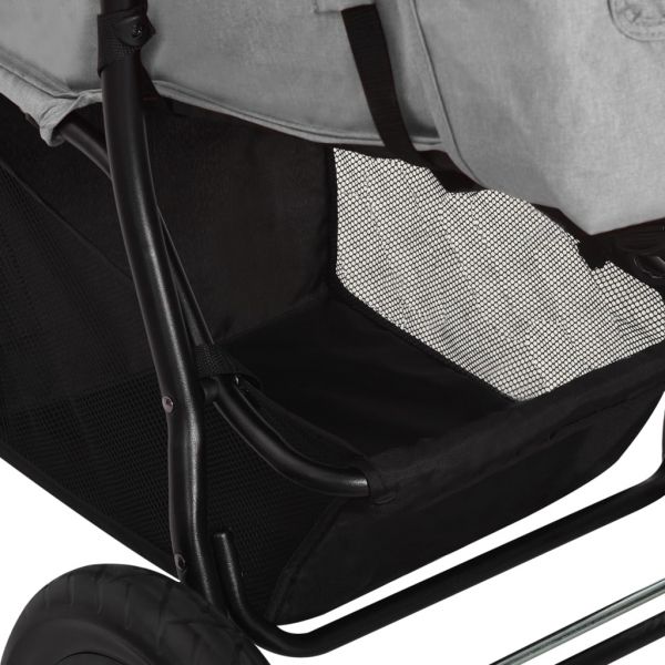 Бебешка количка, светлосива, стомана