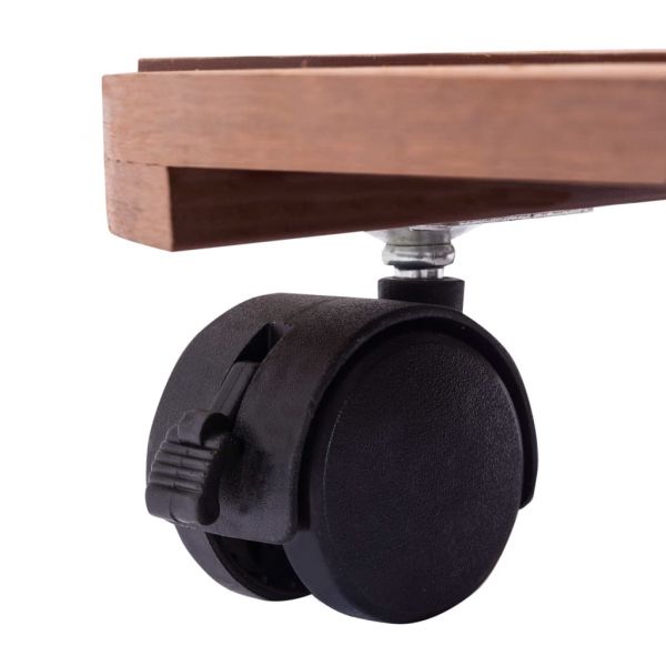 Поставки за цветя на колелца, 2 бр, кафяви, Ø30x7,5 см, WPC