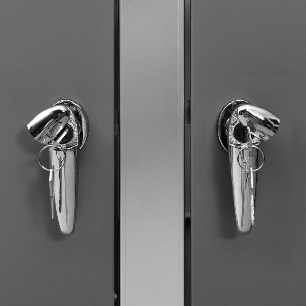 Троен навес за кофа за смет 207x77,5x112,5 см инокс