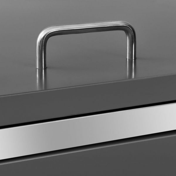 Троен навес за кофа за смет 207x77,5x112,5 см инокс