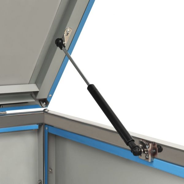 Четворен навес за кофа за смет 276,5x77,5x112,5 см инокс