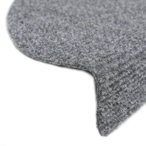 Самозалепващи стелки за стъпала, 10 бр, светлосиви, 56x17x3 см