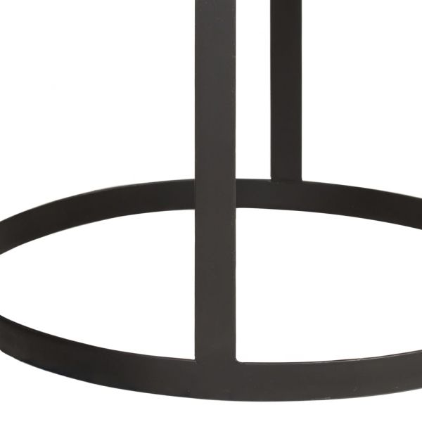 Странични кръгли маси, 2 бр, мангово дърво масив и стомана