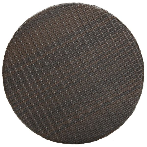 Градински бар комплект, 5 части, полиратан, кафяв