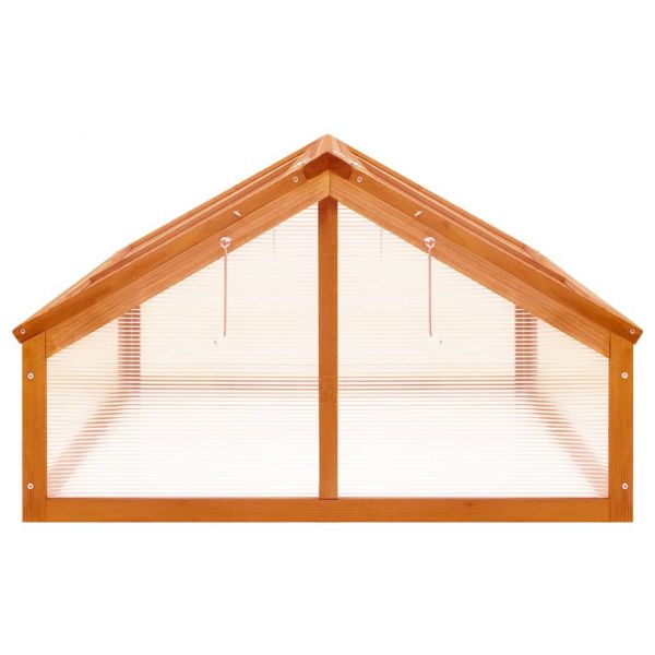 Оранжерия, kафяв, 114x80x50 см, чамово дърво