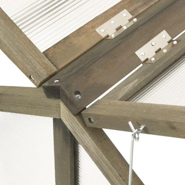 Оранжерия, сива, 114x80x50 см, чамово дърво