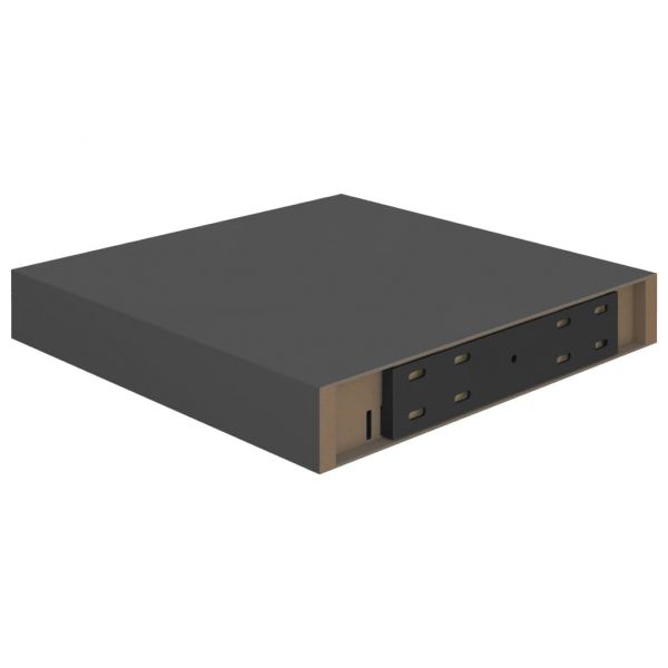 Окачени стенни рафтове, 4 бр, сив гланц, 23x23,5x3,8 см, МДФ