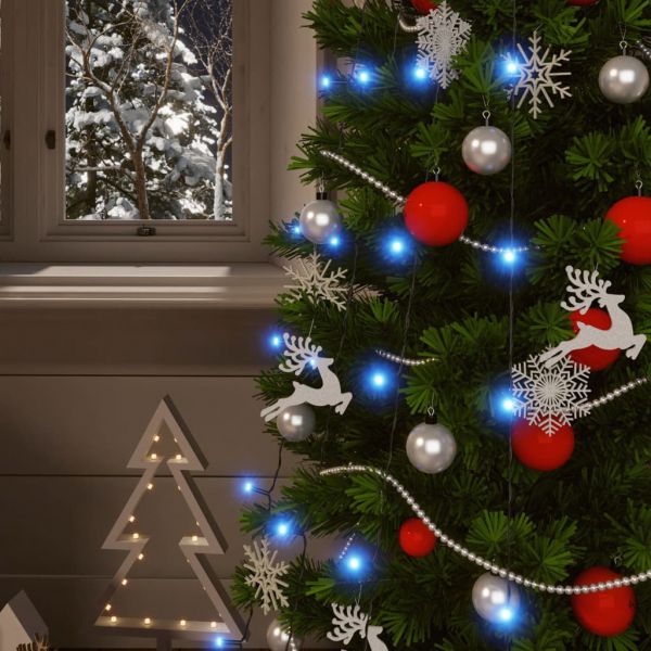 Соларни лампички 2 бр 2х200 LED сини за закрито/открито