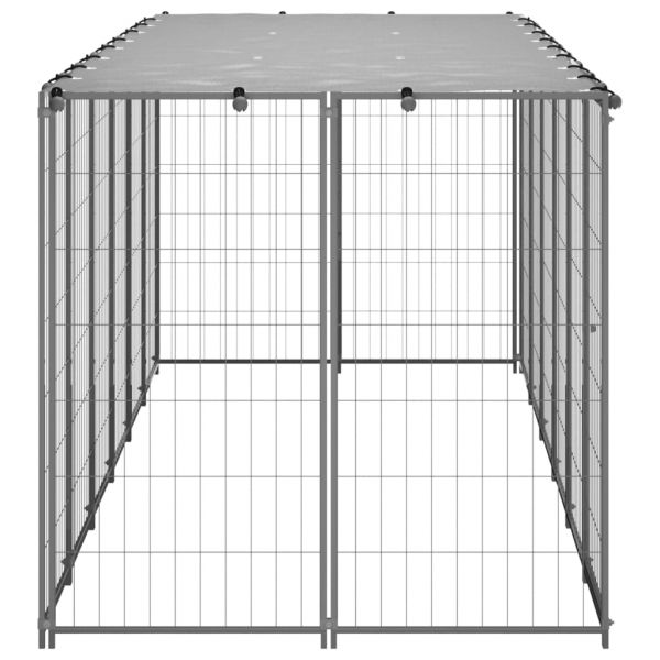 Клетка за кучета, сребриста, 330x110x110 см, стомана