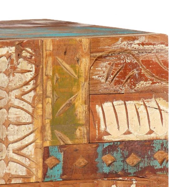 Ръчно резбован ТВ шкаф, 120x30x40 cм, регенерирано дърво масив