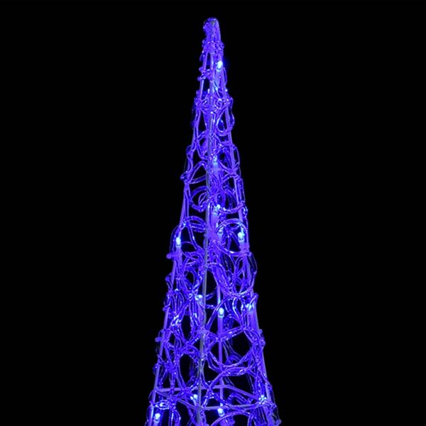 Акрилен декоративен LED светещ конус, син, 90 см