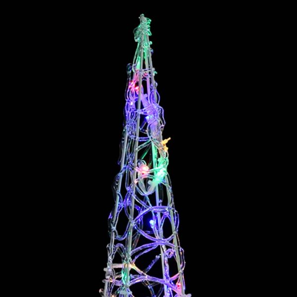 Акрилен декоративен LED светещ конус, многоцветен, 90 см