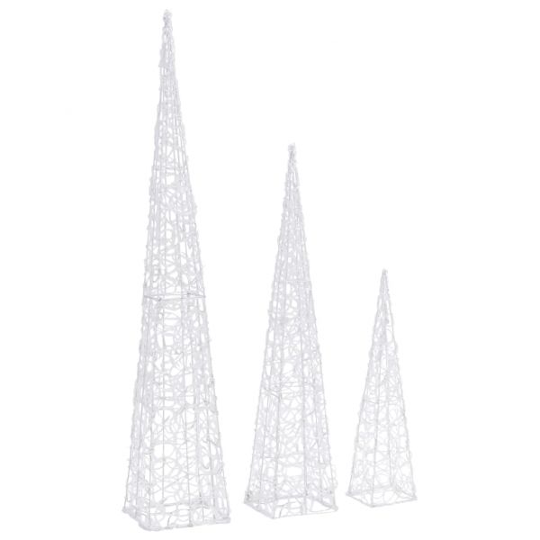 Комплект акрилни декоративни LED елхи многоцветни 60/90/120 см