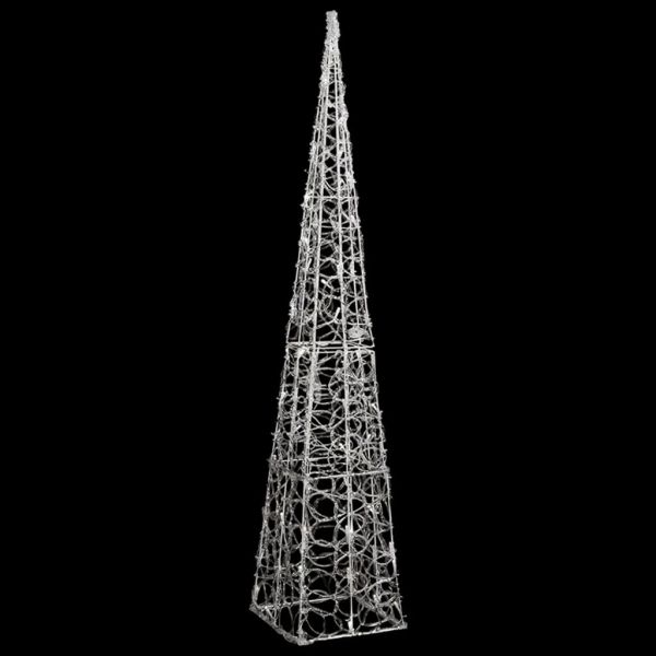 Акрилен декоративен LED светещ конус студено бял 120 см