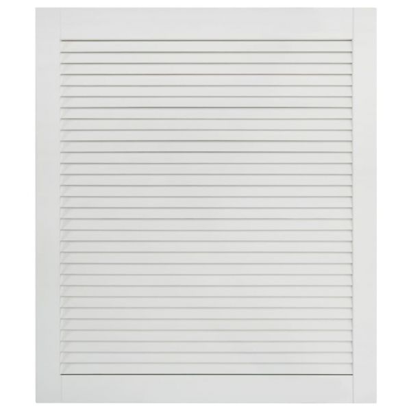 Врати за шкафове решетен дизайн 2 бр бял 61,5x49,4 см бор масив